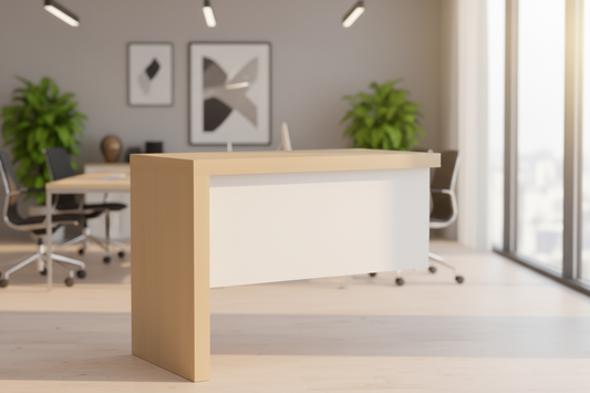 INFINI HOMES Executive Side Extension Table UAE - Model KN0ST-EXT0BX Light Oak White 80x40cm Dubai Abu Dhabi Sharjah