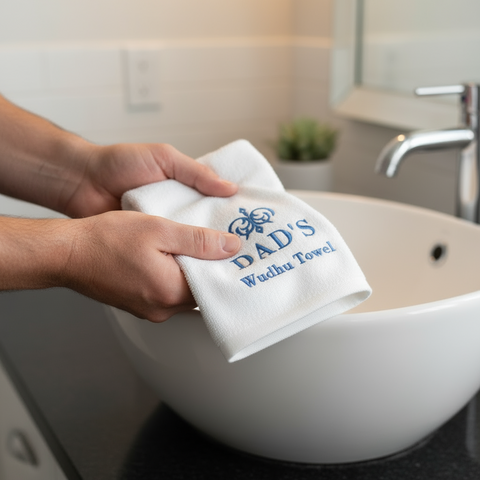 Premium Personalized Wudhu Towel UAE - Custom Ramadan 600 GSM Cotton Dubai
