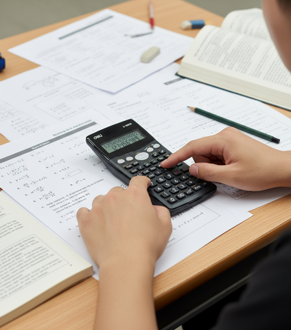 Scientific Calculator Deli WD-100MS | 2-Line Display | UAE 3 Year Warranty | Best for Students & Engineers