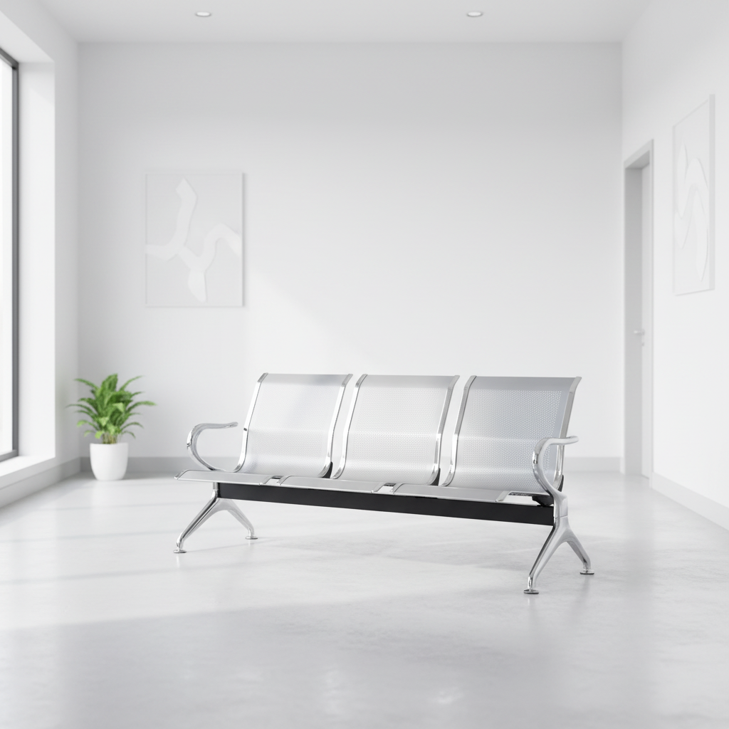 Airport Chair 3-Seater Steel Silver | UAE-Wide Delivery | IH A305 SIL