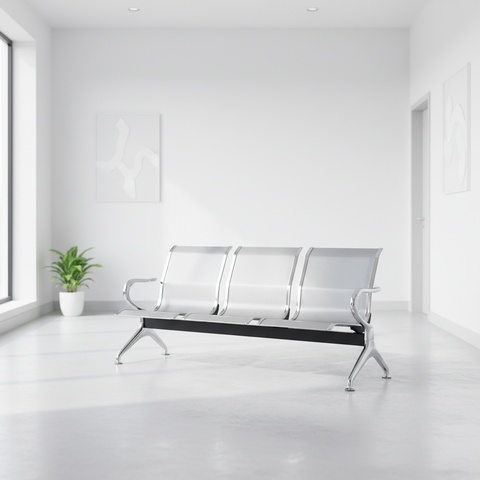 Airport Chair 3-Seater Steel Silver | UAE-Wide Delivery | IH A305 SIL