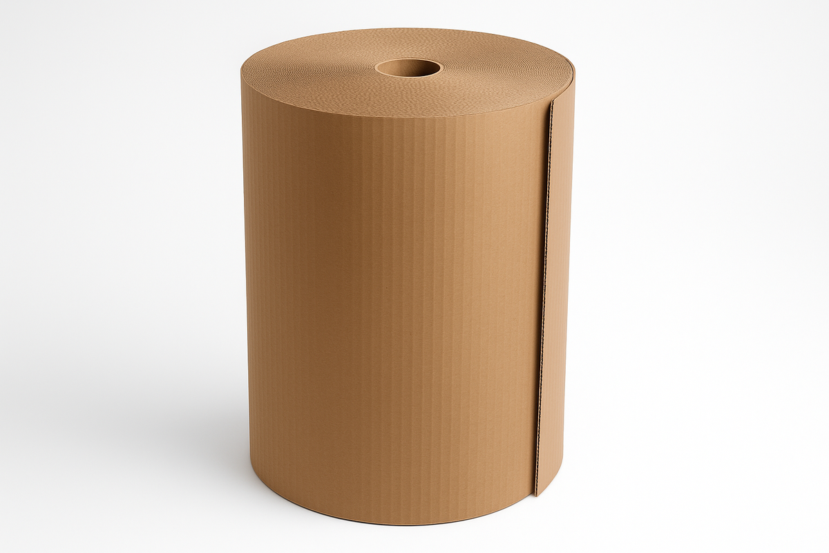 Heavy-Duty Corrugated Wrap Roll 1.3m x 10kg Brown - Premium Kraft Paper UAE | لفافة كرتون مضلع قوي 1.3 متر × 10 كيلو بني - ورق كرافت فاخر الإمارات | Bubble Wrap Alternative Dubai | بديل البلاستيك الفقاعي دبي