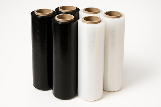 Heavy Duty Stretch Film UAE - 6 Roll Bundle (Black & White) | Premium Pallet Wrap for Dubai, Abu Dhabi & UAE Shipping