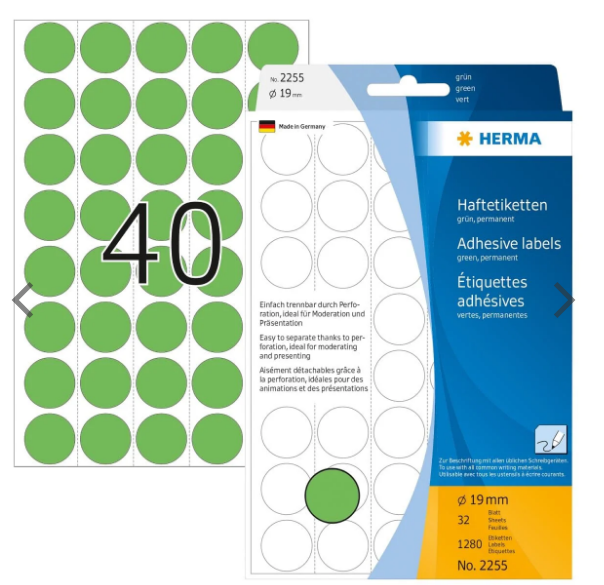 Herma Color Dots Green Labels 19mm - UAE Wide Delivery | Office