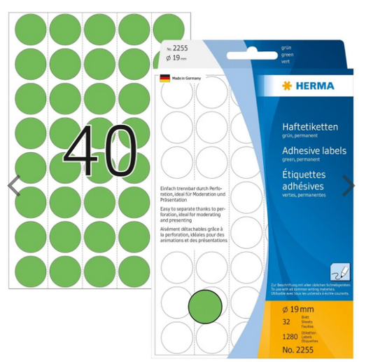 Herma Color Dots Green Labels 19mm - UAE Wide Delivery | Office