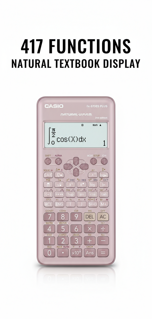 Casio FX-570ES PLUS Scientific Calculator Pink - 417 Functions | UAE Stock