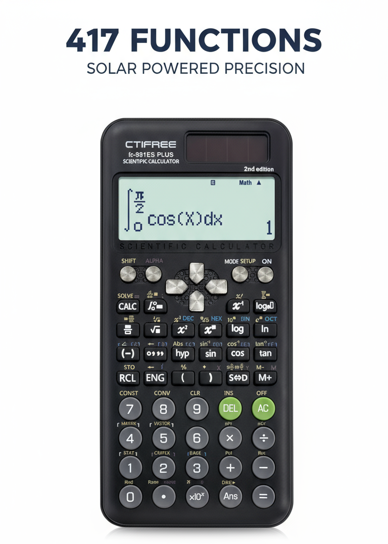 Scientific Calculator 417 Functions - FC-991ES Plus 2nd Edition | Solar Powered Calculator UAE