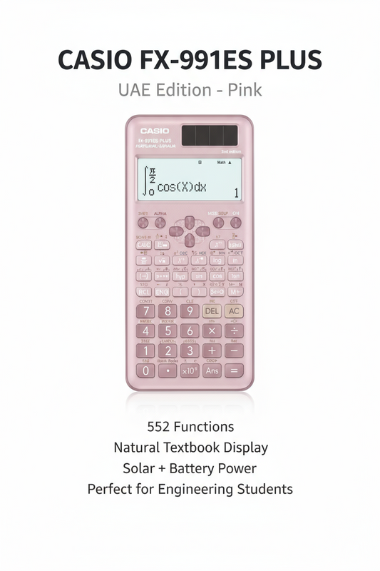 Casio FX-991ES PLUS Scientific Calculator Pink - UAE Edition | Engineering & Student Calculator