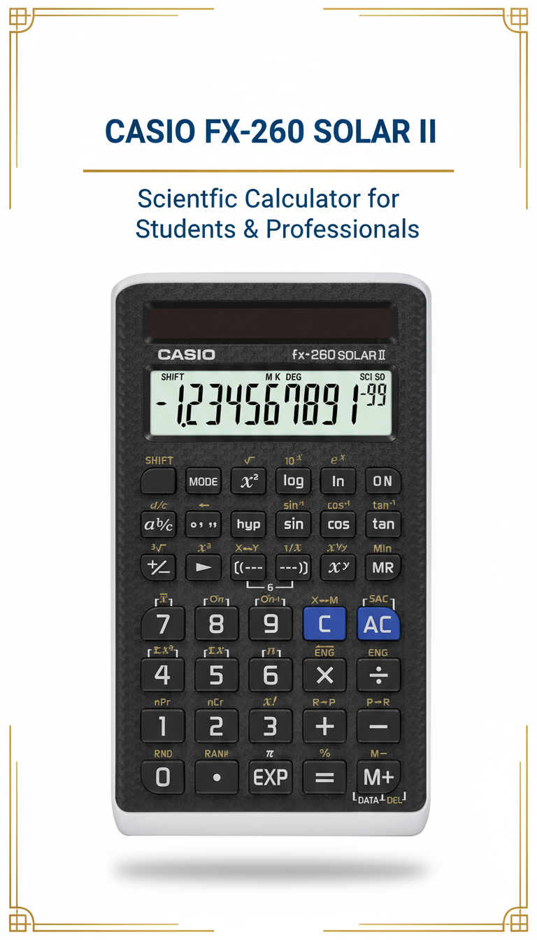 Casio FX-260 Solar II Scientific Calculator - UAE | Student & Professional Calculator Dubai