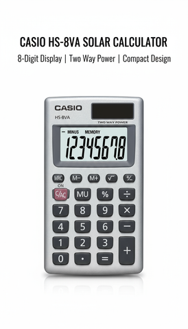 Casio HS-8VA Solar Calculator - Pocket Size 8-Digit Display | UAE