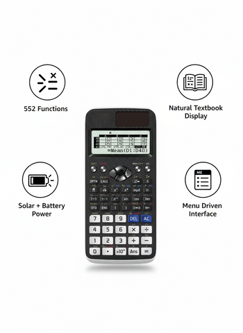 Scientific Calculator 552 Functions - Black | Student & Professional Calculator UAE
