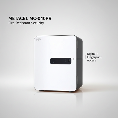 Eagle METACEL MC-040PR Fire-Resistant Safe – White, Digital + Fingerprint Lock System