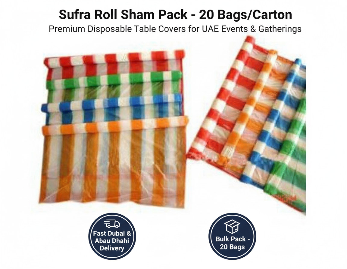 Best Sufra Roll Infini Homes - 20 Bags/Carton | Disposable Table Covers UAE | Dubai Abu Dhabi Delivery