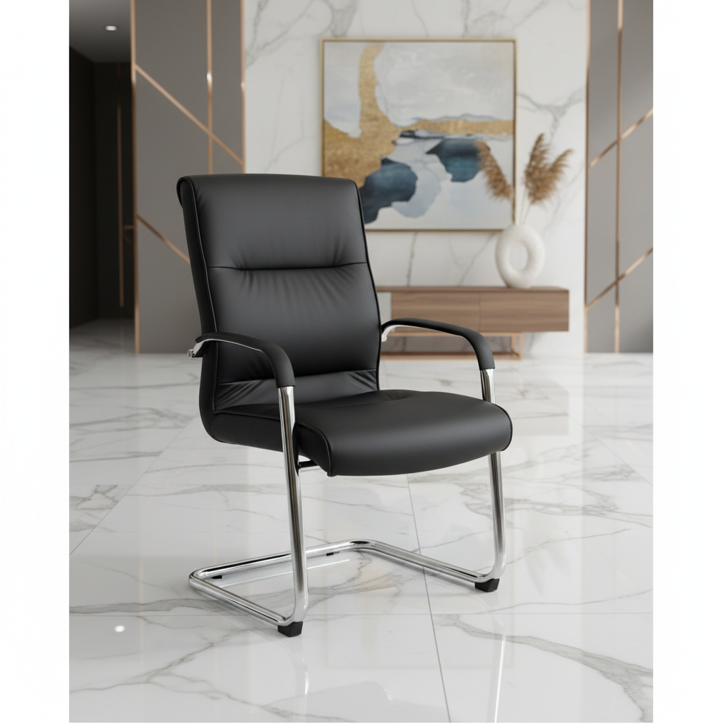 Black Visitor Chair IH 106 V - Premium Office Seating UAE