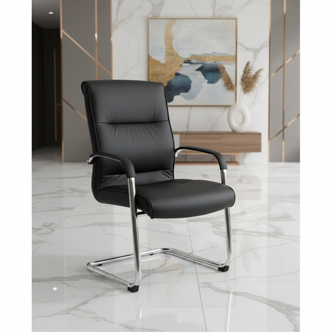 Black Visitor Chair IH 106 V - Premium Office Seating UAE