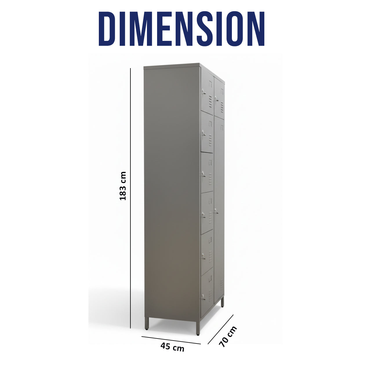 Metal 8 Doors Duplex Locker | Office Storage UAE | IH 2L-8D