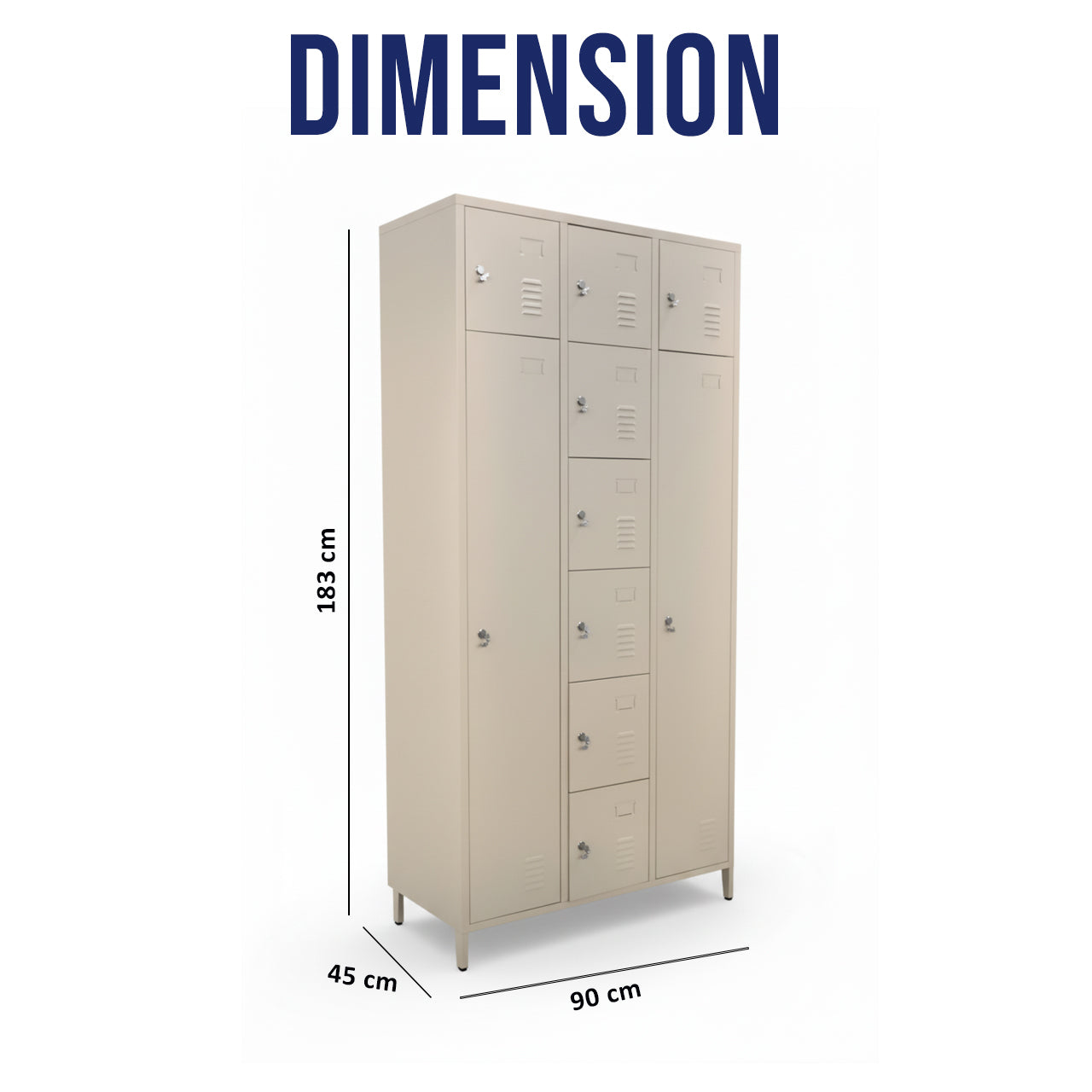 Metal 10 Door Triplex Locker | Secure Storage Solution UAE