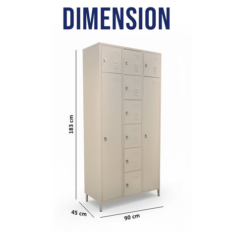 Metal 10 Door Triplex Locker | Secure Storage Solution UAE