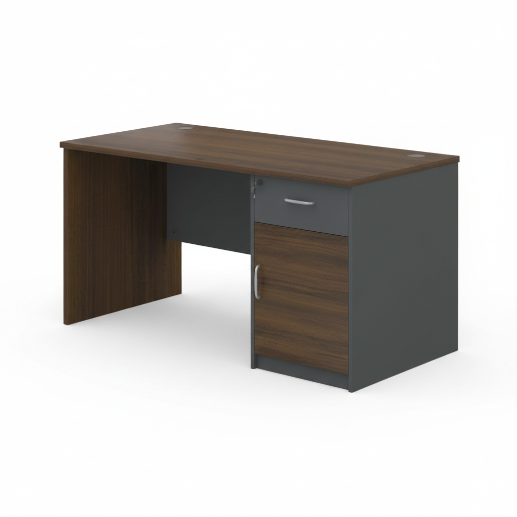 Kitchen Cabinet 120x60cm with Drawer & Door - Walnut Grey | UAE Stock