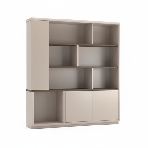 Book Shelf Cabinet with LED Lights 200cm - Velora D306 | Premium Display Storage UAE