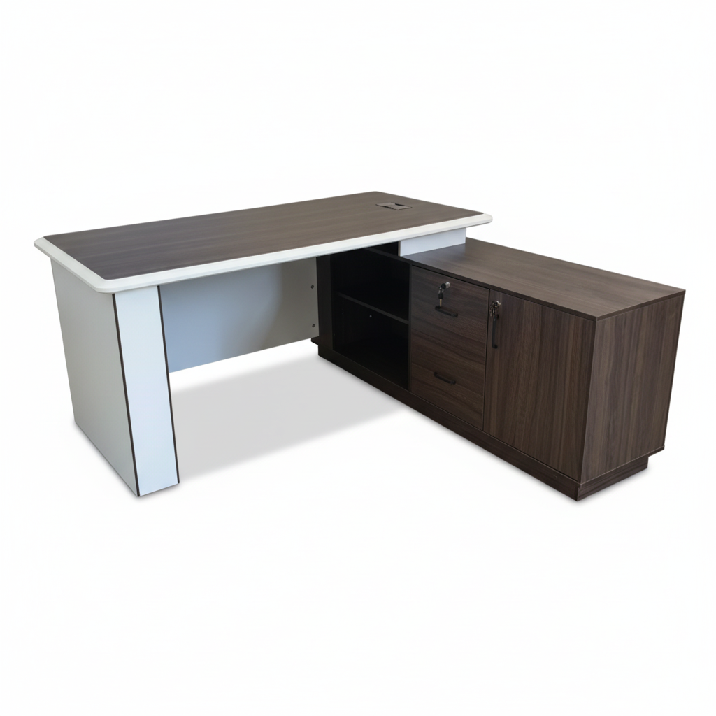 Wenge Light Grey Office Table IH 723 | Premium Office Furniture UAE