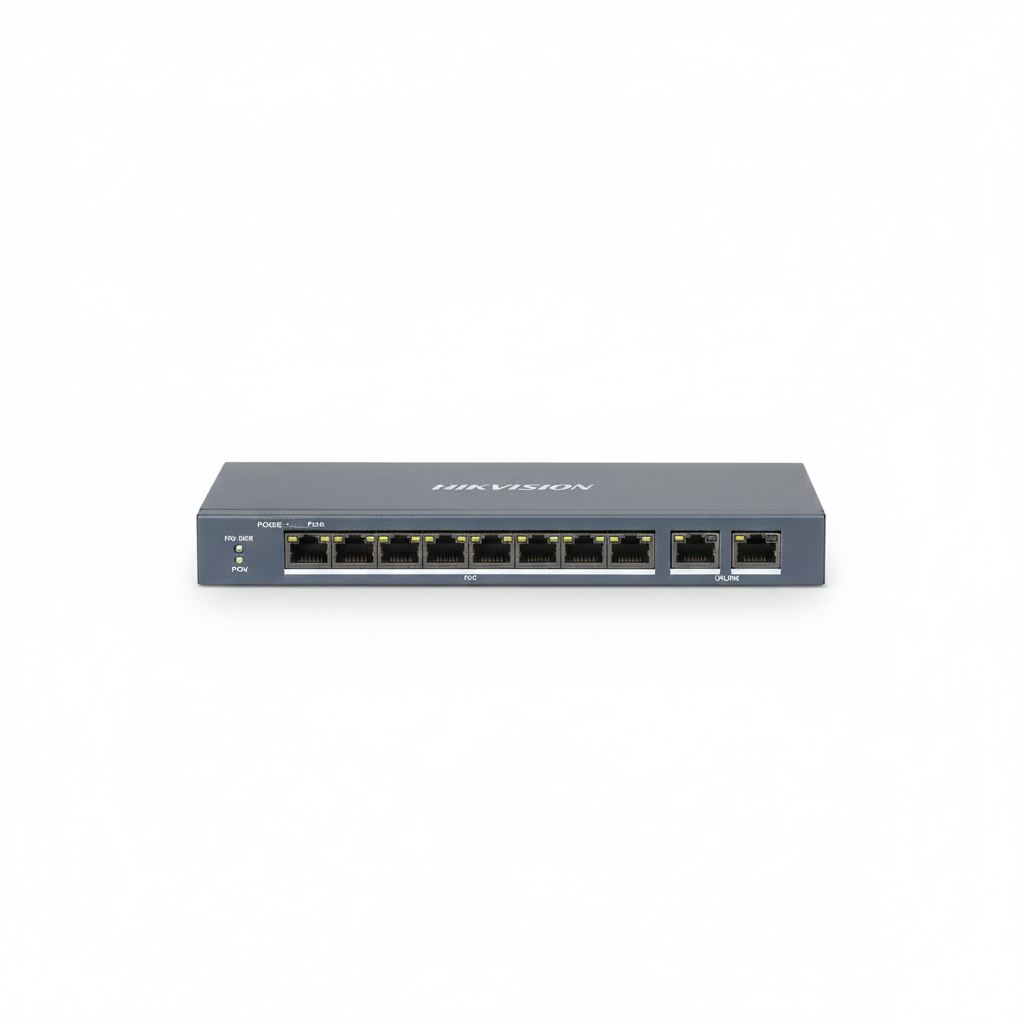 Hikvision DS-3E0109P-E-M-B 8-Port Fast Ethernet Unmanaged PoE Switch UAE | 130W PoE+ Network Switch Dubai Abu Dhabi Sharjah Ajman Umm Al Quwain Ras Al Khaimah Fujairah