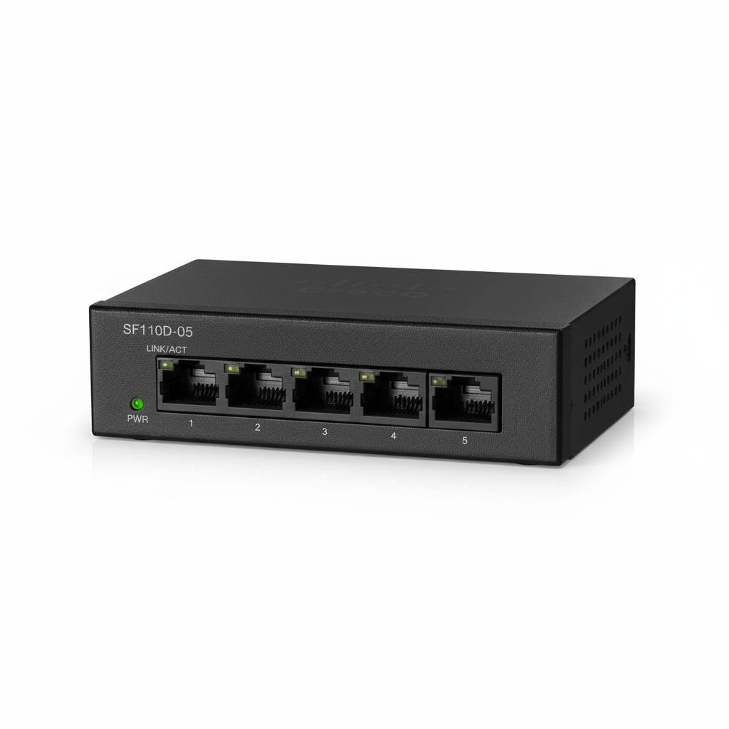 Cisco SF110D-05 Desktop Switch UAE | 5-Port 10/100 Unmanaged Network Switch Dubai Abu Dhabi Sharjah Ajman