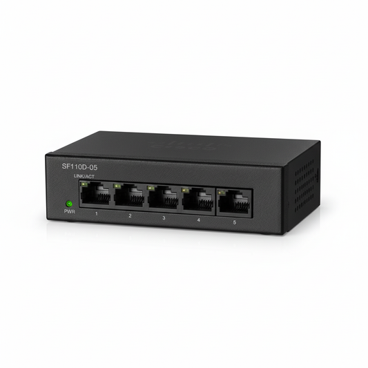 Cisco SF110D-05 Desktop Switch UAE | 5-Port 10/100 Unmanaged Network Switch Dubai Abu Dhabi Sharjah Ajman