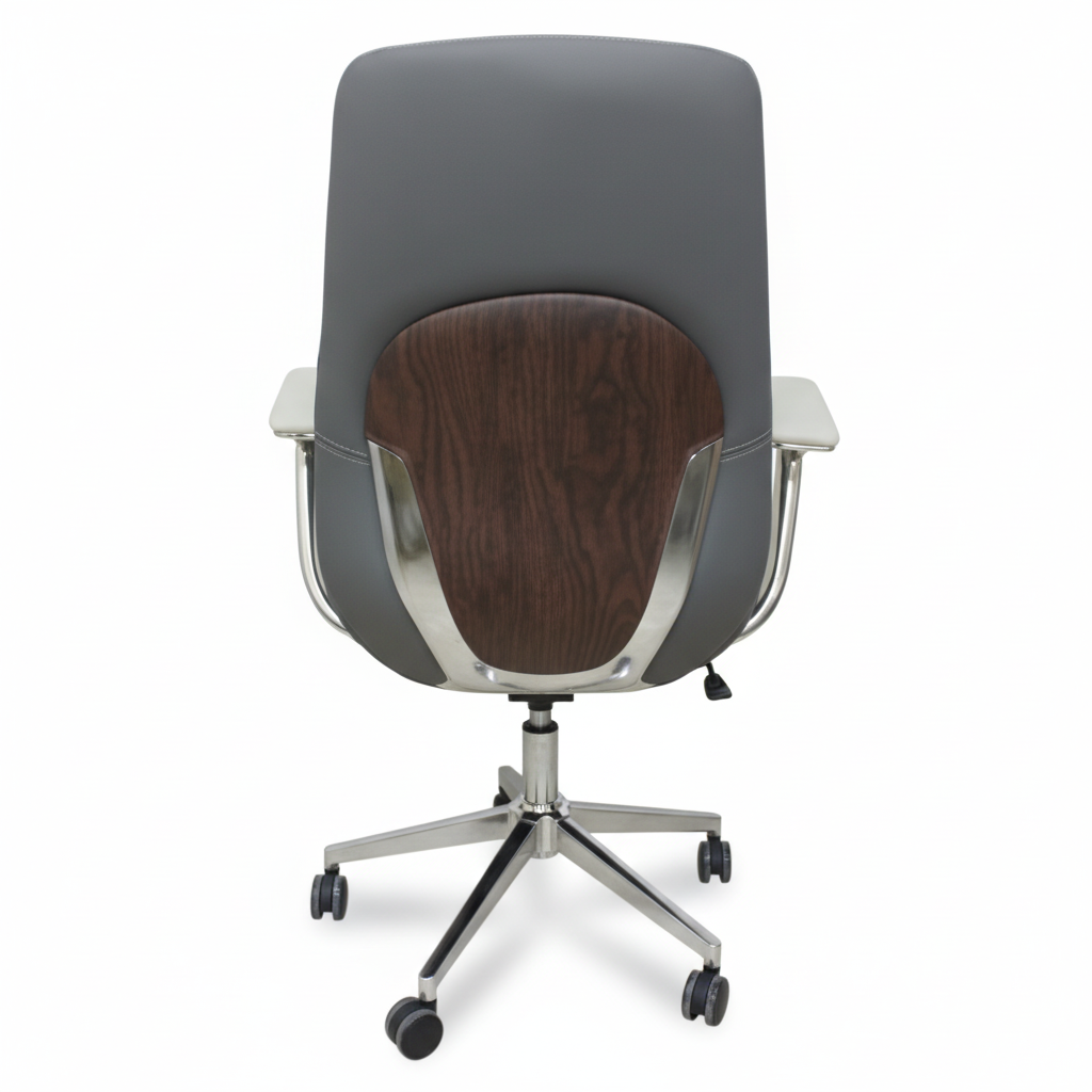 Premium High Back Office Chair - Beige & Grey PU Leather | UAE Delivery