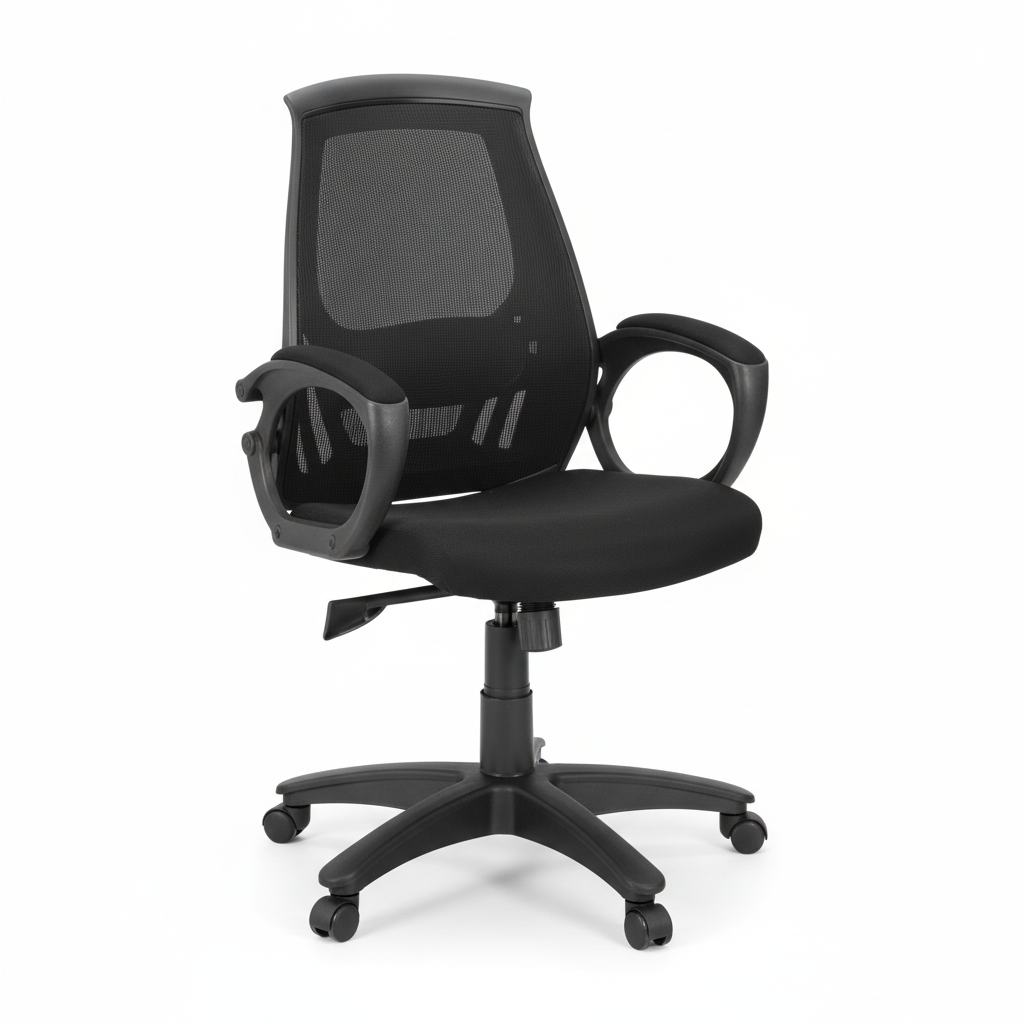 Medium Back Office Chair UAE | Ergonomic Nylon Base with Casters | Dubai Abu Dhabi | IH 544