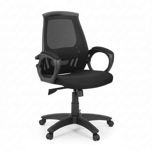 Medium Back Office Chair UAE | Ergonomic Nylon Base with Casters | Dubai Abu Dhabi | IH 544