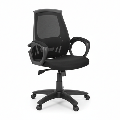 Medium Back Office Chair UAE | Ergonomic Nylon Base with Casters | Dubai Abu Dhabi | IH 544