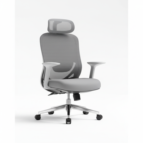 Ergonomic Mesh Grey Office Chair with Headrest - High Back Executive Chair UAE | IH 688-A