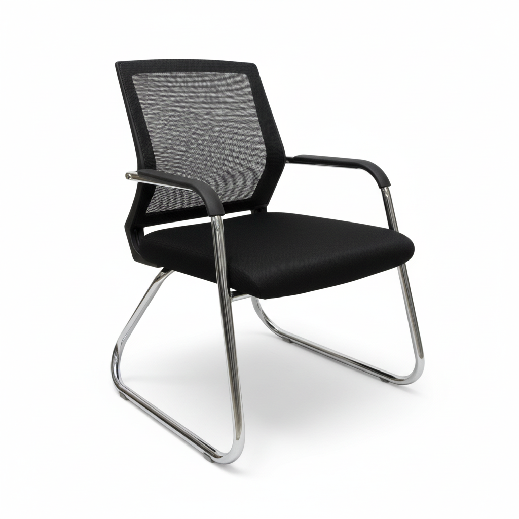 Mesh Back Visitor Chair UAE | Chrome Base Office Chair Dubai | IH C38