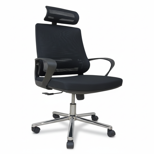 High Back Executive Office Chair with Headrest - Ergonomic Black Chair UAE | IH 3353