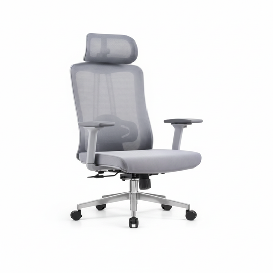 Ergonomic Mesh Office Chair with Headrest - High Back Executive Chair UAE | Grey IH A213-H