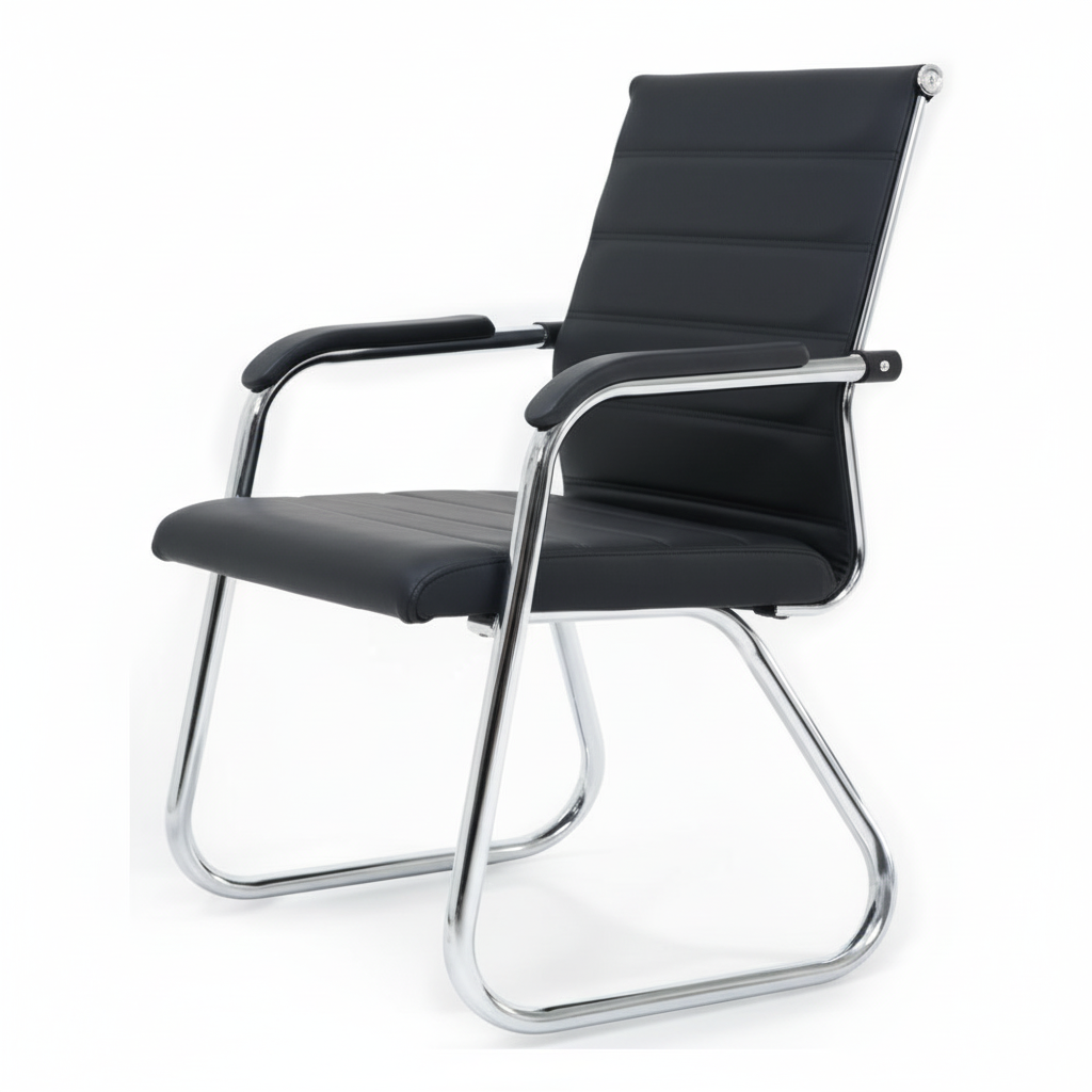 PU Visitor Chair with Chrome Arms & Base | Office Guest Seating UAE | IH C30
