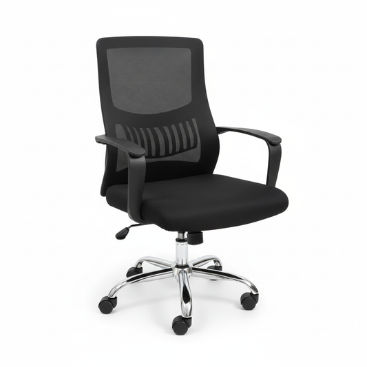 Medium Back Mesh Office Chair UAE | Ergonomic Chrome Base | Dubai Abu Dhabi | IH 8009