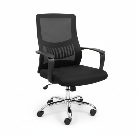 Medium Back Mesh Office Chair UAE | Ergonomic Chrome Base | Dubai Abu Dhabi | IH 8009
