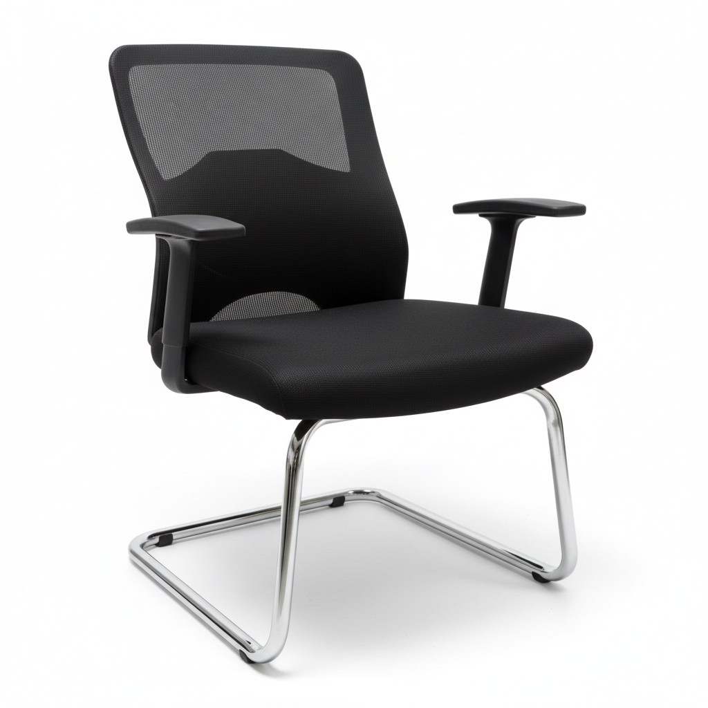 Black Visitor Chair IH 812 V - Premium Office Seating UAE