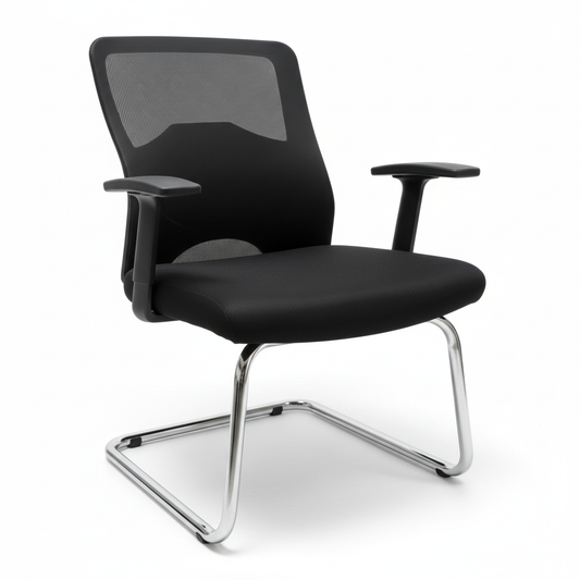 Black Visitor Chair IH 812 V - Premium Office Seating UAE