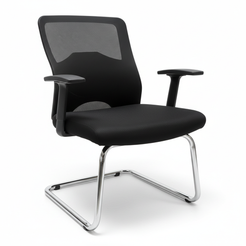 Black Visitor Chair IH 812 V - Premium Office Seating UAE
