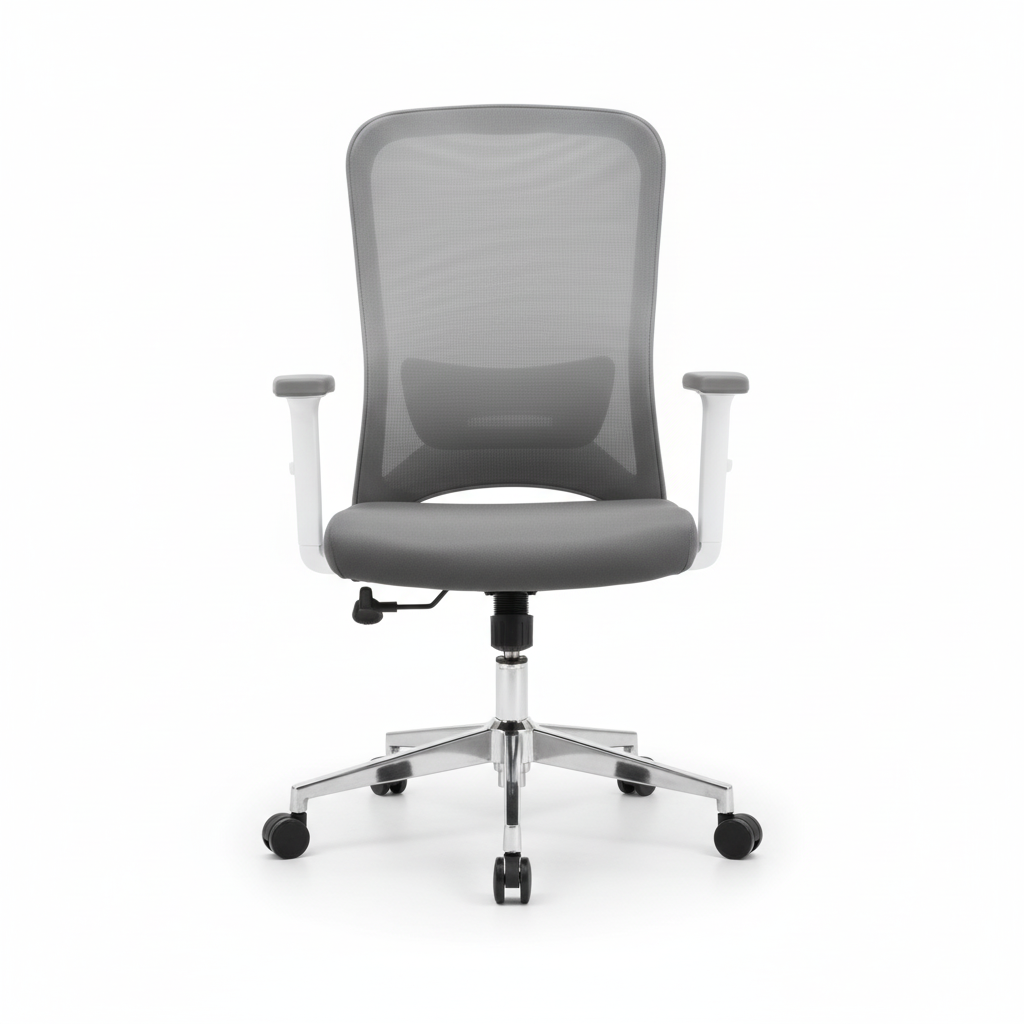 Ergonomic Mesh Office Chair with Headrest - White Frame Medium Back | UAE Stock & Warranty