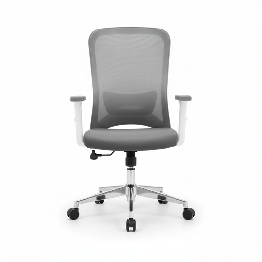 Ergonomic Mesh Office Chair with Headrest - White Frame Medium Back | UAE Stock & Warranty