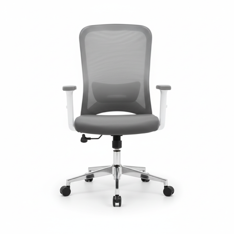 Ergonomic Mesh Office Chair with Headrest - White Frame Medium Back | UAE Stock & Warranty