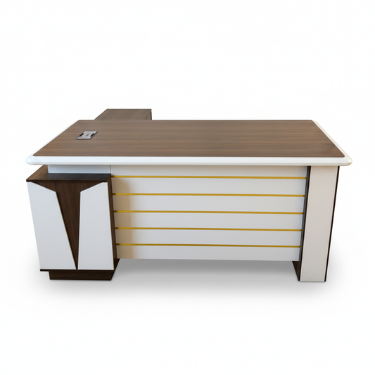 Wenge Light Grey Office Table IH 723 | Premium Office Furniture UAE