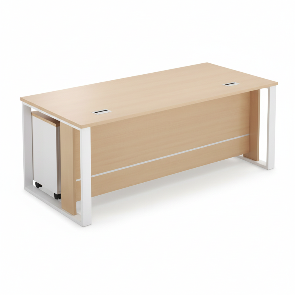Office Desk 180cm with Drawer - Metal Leg Computer Table Dubai UAE