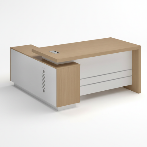 L-Shaped Office Desk 180cm - Apex Oak Executive Table with Drawers UAE