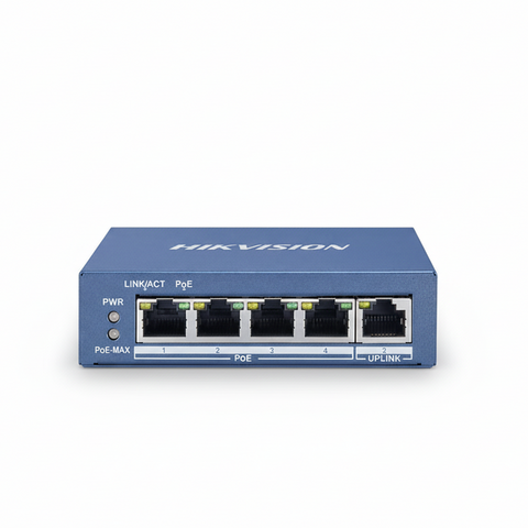 Hikvision DS-3E0505P-E 4-Port Unmanaged Gigabit PoE Switch UAE | 65W PoE+ Network Switch Dubai Abu Dhabi Sharjah Ajman Umm Al Quwain Ras Al Khaimah Fujairah