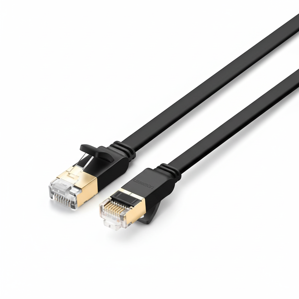 UGREEN Cat 7 LAN Cable 1M Flat Black - UAE Stock | Dubai Abu Dhabi Sharjah Ajman